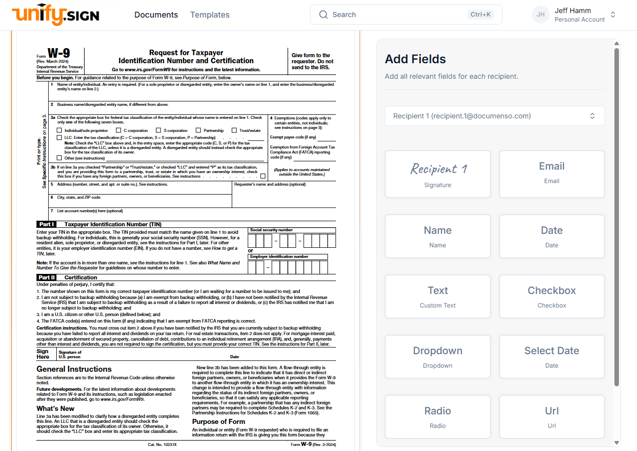 Document Signing Interface